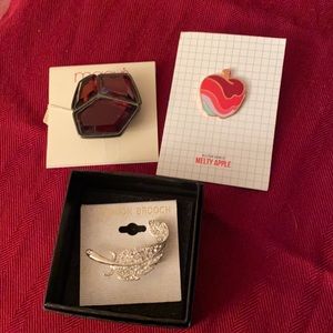 3 NWT brooches